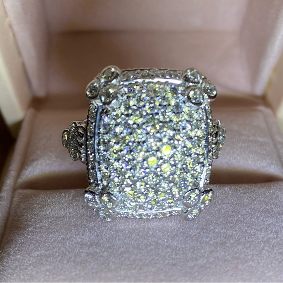 JUDITH RIPKA 18K OLIVIA ALL PAVE DIAMOND RING - Picture 11 of 16